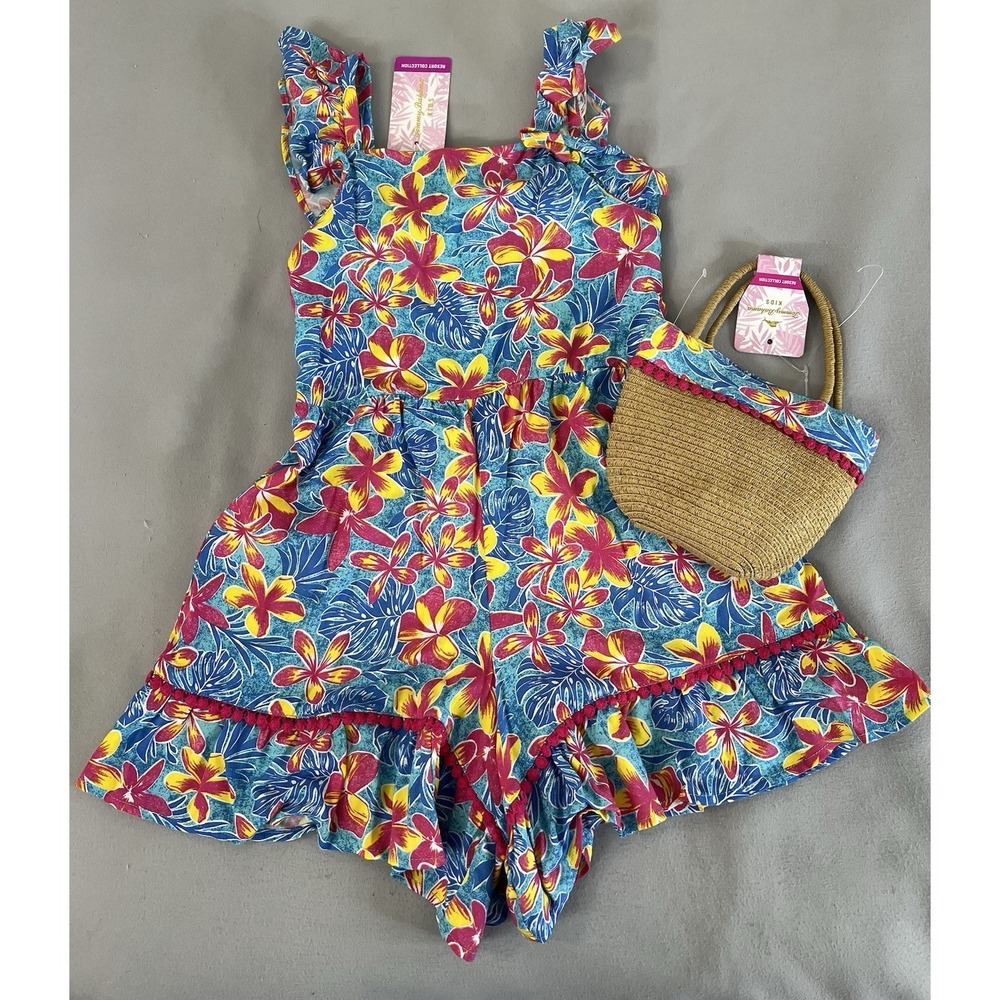 Tommy Bahama Us 7 Girls Summer Romper‎ floral tropical print